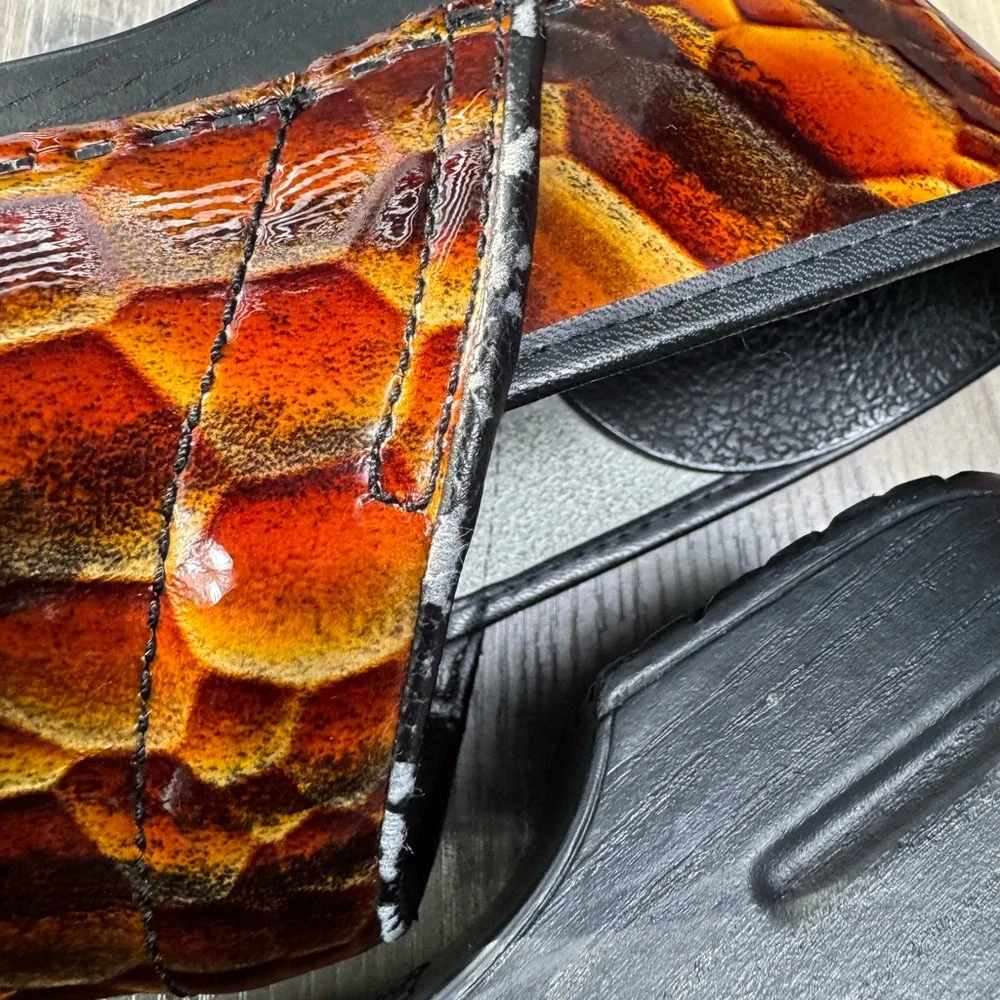 Dansko Professional Leather Clogs Shoes Women’s Size 41 Orange Brown Embossed - Picture 6 of 14